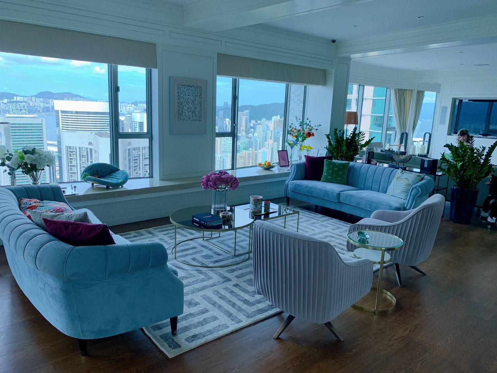 Indigo Sofa Blue Velvet X 2 pc 藍色絨面梳化 Size 225w x 95d x 76h cm