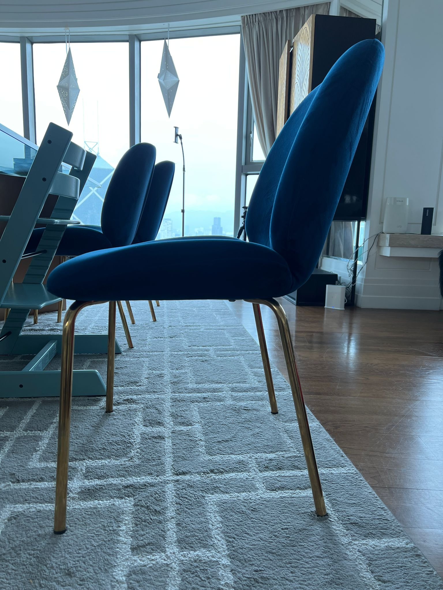 blue velvet chair 藍色絲絨椅 x 8pc