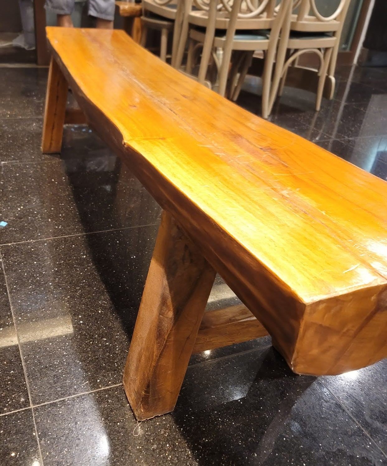 Live Edge Wooden Bench