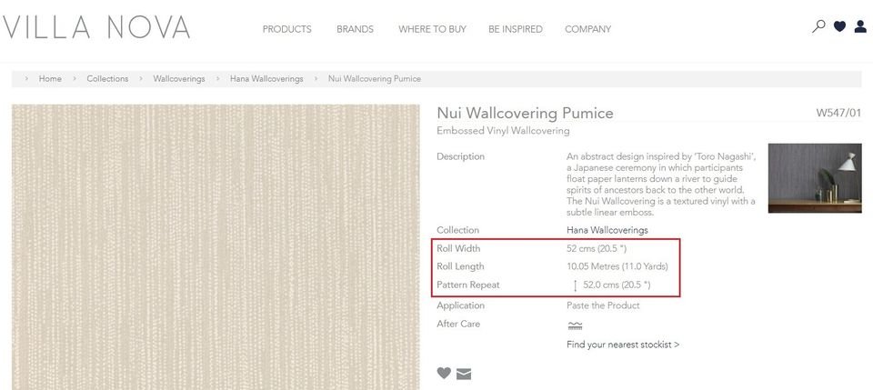 Non sticker Villanova Wall Covering 2 roll