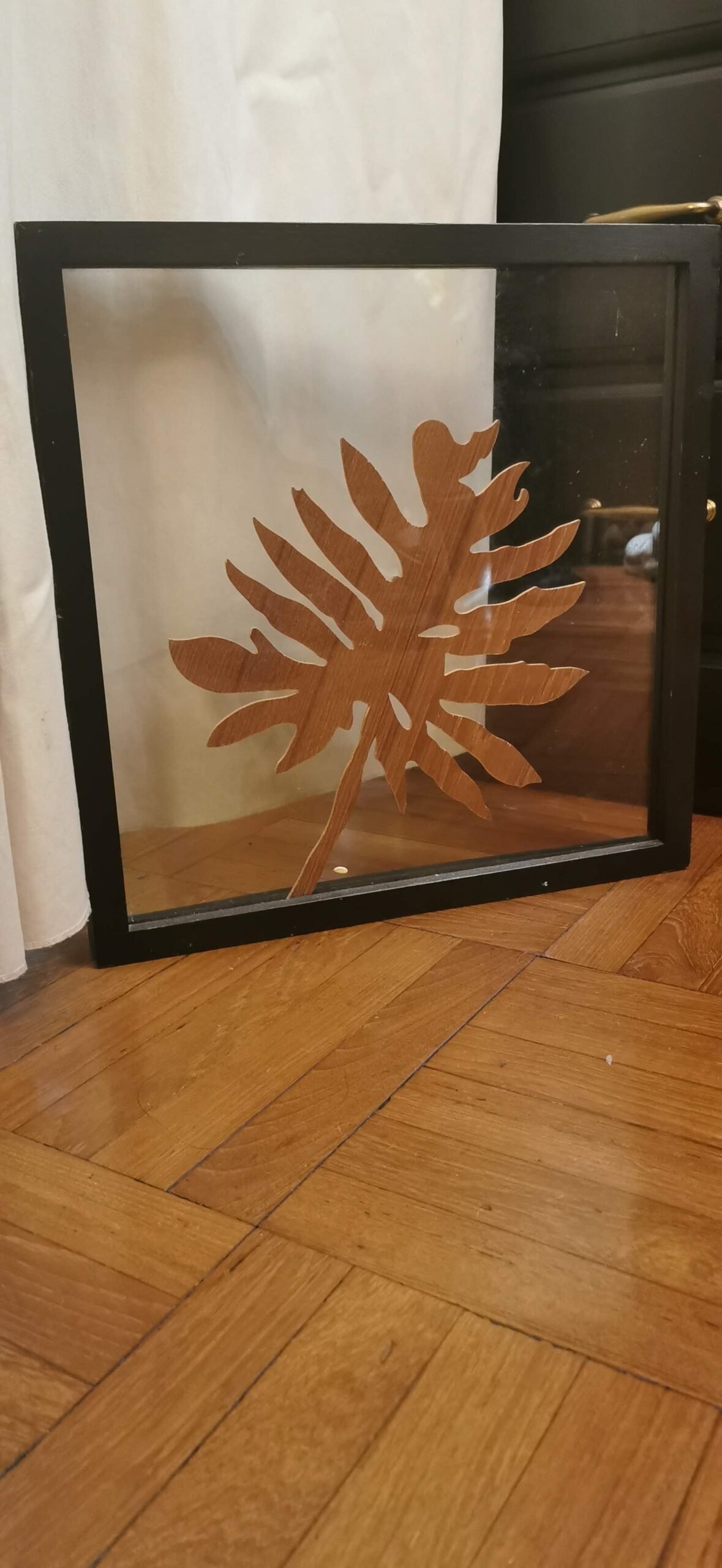 Wooden Frame 3d leaf cut Artwork