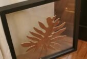 Wooden Frame 3d leaf cut Artwork