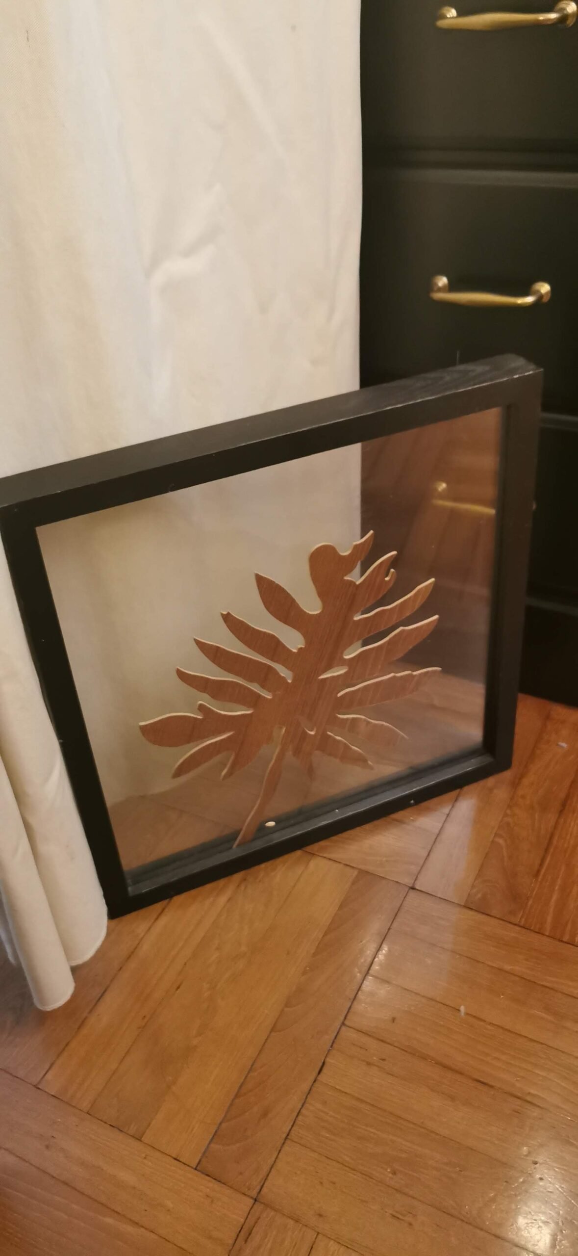 Wooden Frame 3d leaf cut Artwork