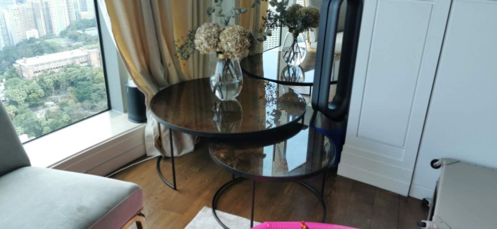Antique mirror glass table Set