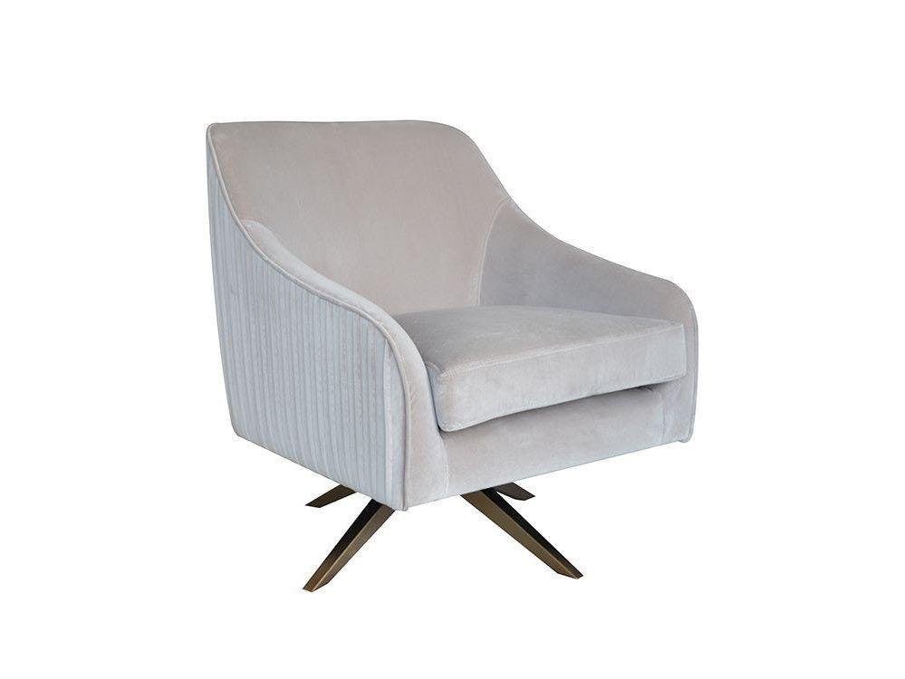 Indigo velvet swivel chair