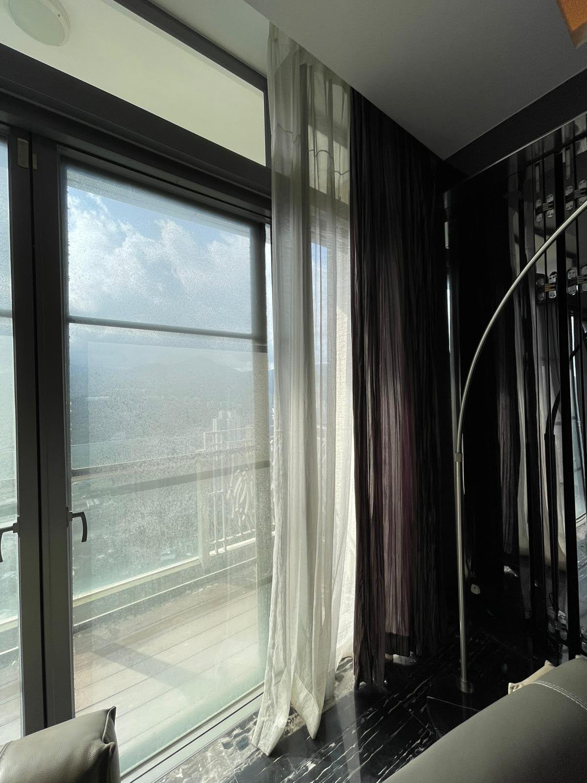 Dark Purple Drapery & Sheer x 2 pairs